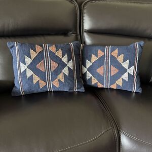 Pendleton Glorieta Mesa Wool Throw Pillows Lot Of 2 Blue 20x16